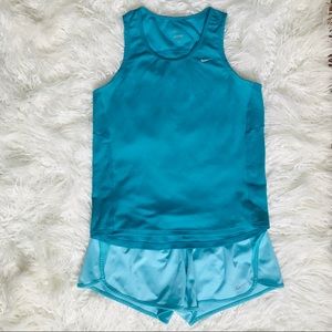 Nike Dry-Fit Athletics shorts and top.